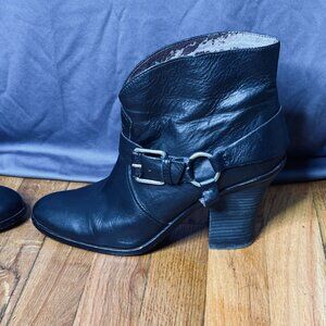 Lucky Brand Black Leather Booties Size 10.5
